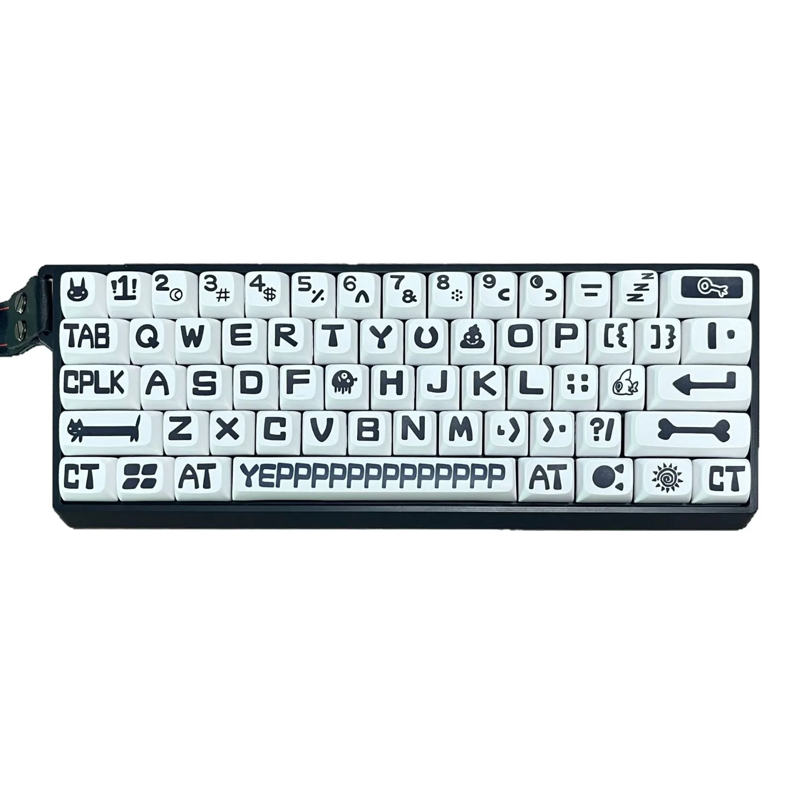 Animal party theme XDA high PBT hot sublimation process fish simple black and white cute keycaps can be customized