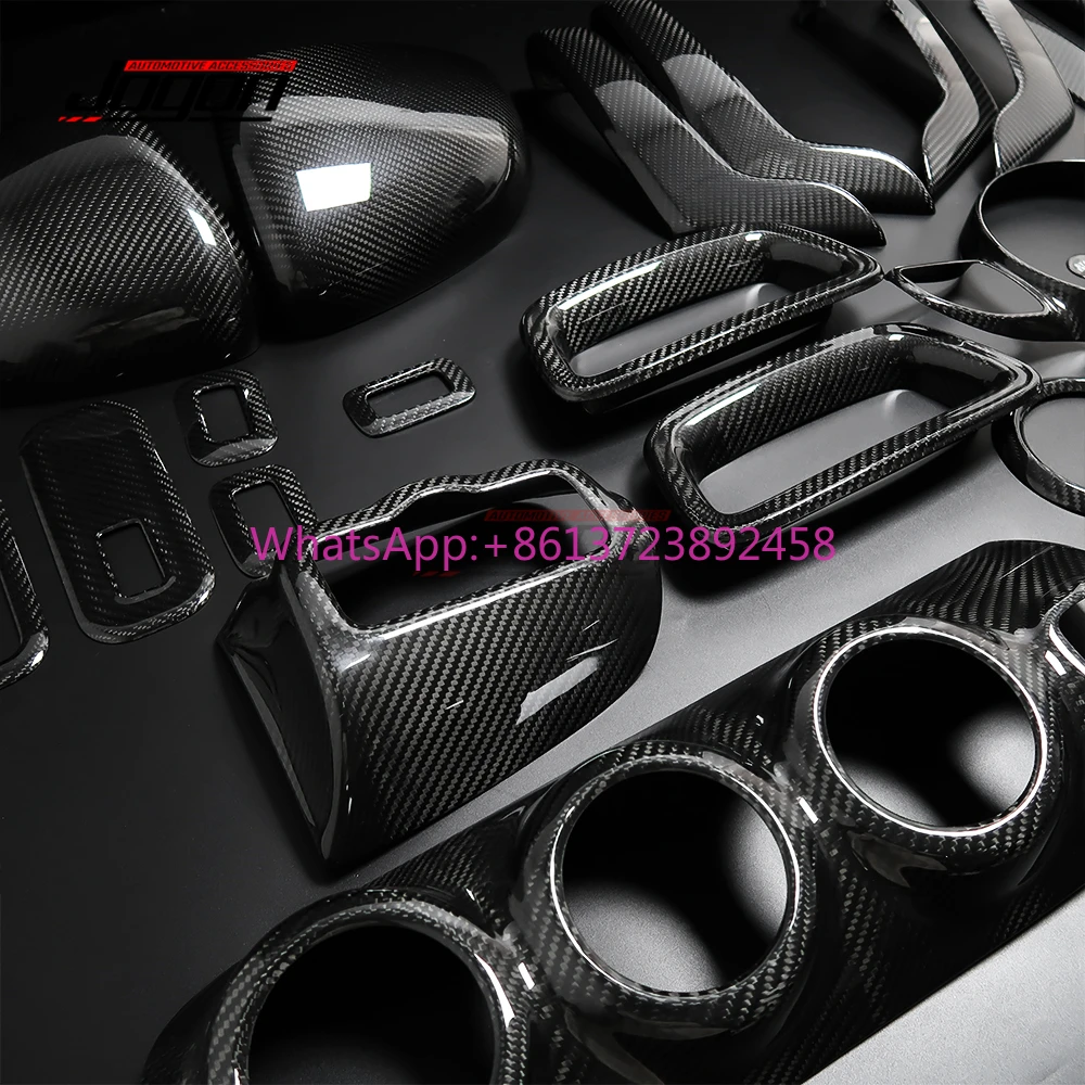 

For Benz a B CLA Class W177 W247 C118 2019 2020 Real Carbon Fiber Car Interior Decoration Mirror Case Gearbox Outlet Trim Kit