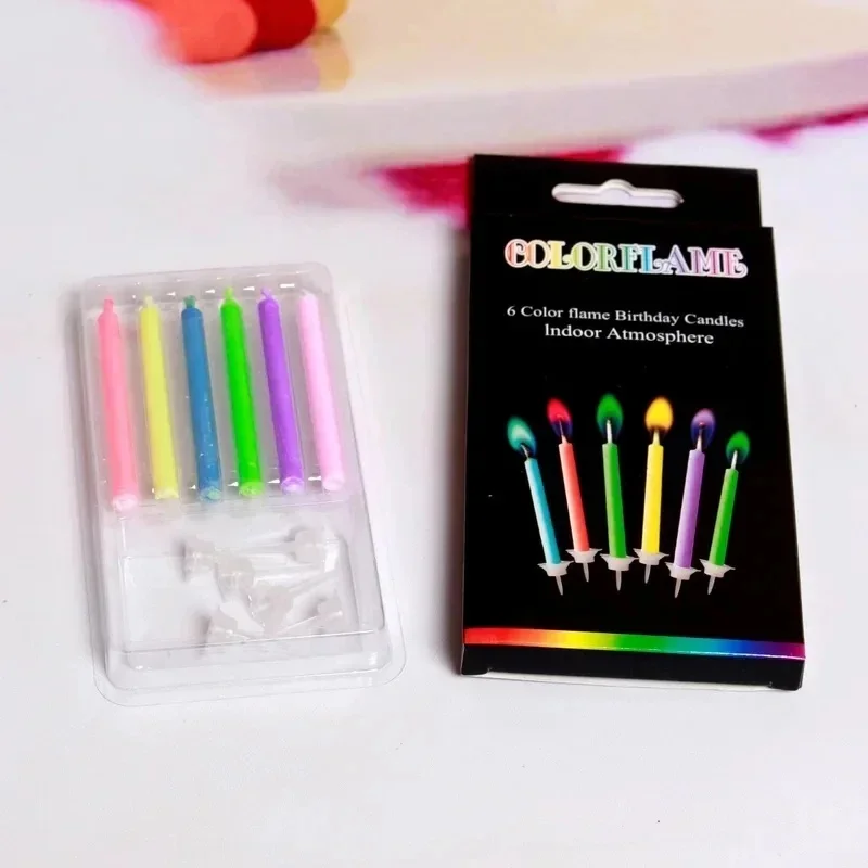 1-4Box Colorful Flame Candles - Rainbow Design Creative Birthday Party Cake Topper Baking Decoration Candles Birthday Candle