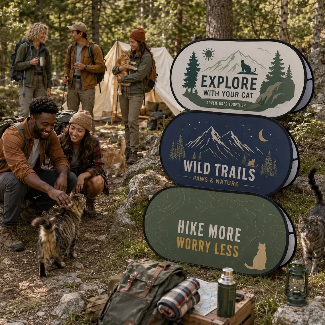 Custom Adventure Cat Pop Up Ba - огляд і ціна Outdoor Adventure Birthday Party