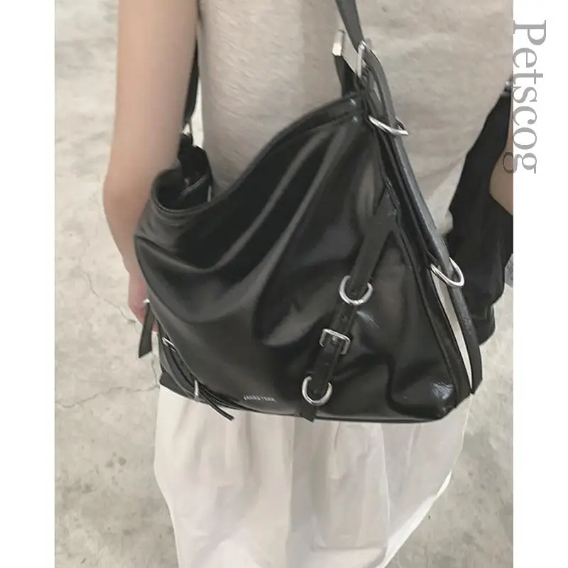 Trendy Cool Motorcycle Bag Women 2023 New Trendy Fashion Underarm Bag Niche Texture Large Capacity Shoulder Tote Bag