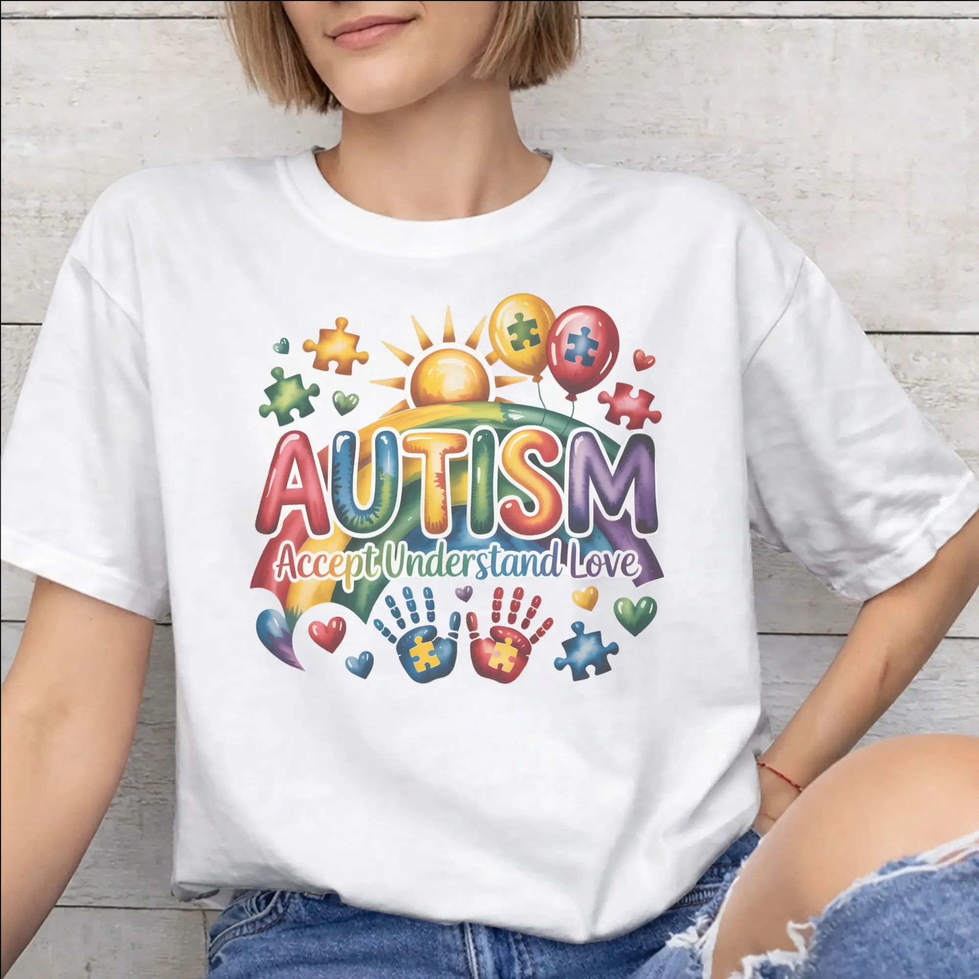 Autism Awareness Respect Love Support  Graphic T Shirts for Men Women  Cotton  Tee Shirt Clothes