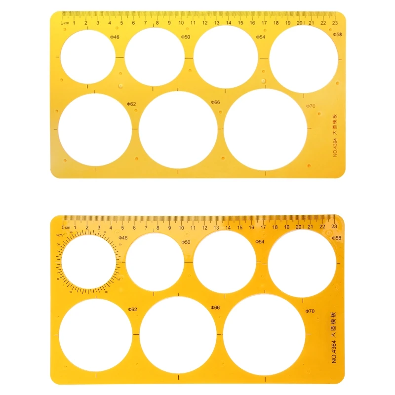 K Resin Bulat Geometris Templat Penggaris Gambar Stensil Alat Ukur Siswa