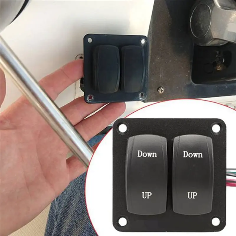 AS57-Lenco 10222 211D Compatible 10222211D Double Rocker Switch Kit Boat For Marine Trim Tabs Replacement Component