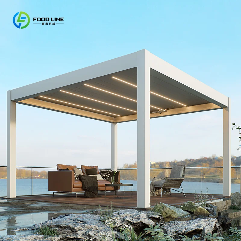3x4m Aluminum Louvered Pergola Powder Coated Bioclimatic Screen for Outdoor Garden Use Custom