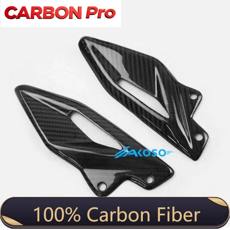 100% Full Dry 3K Carbon Fiber Motorcycle Parts Fairings Heel Guards Kit For Triumph Street Triple 2017 2020 2022 2023