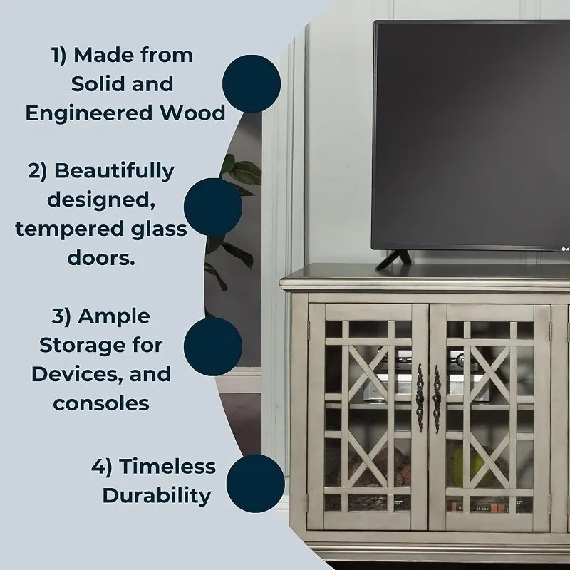 TV Cabinet Multifunctional Multipurpose Design - Comes with Two Large Storage Cabinets for Living Room and Bedroom