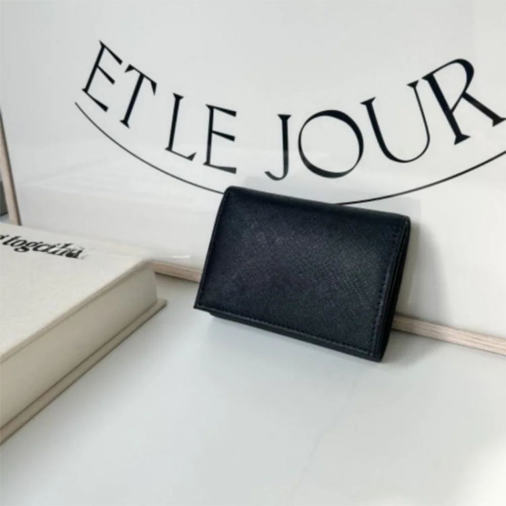 Portable Tri-fold Coin Purse with Buckle Anti Loss Men's Small Wallet Zipper Bag Wear-resistant Travel Card Case Outdoor
