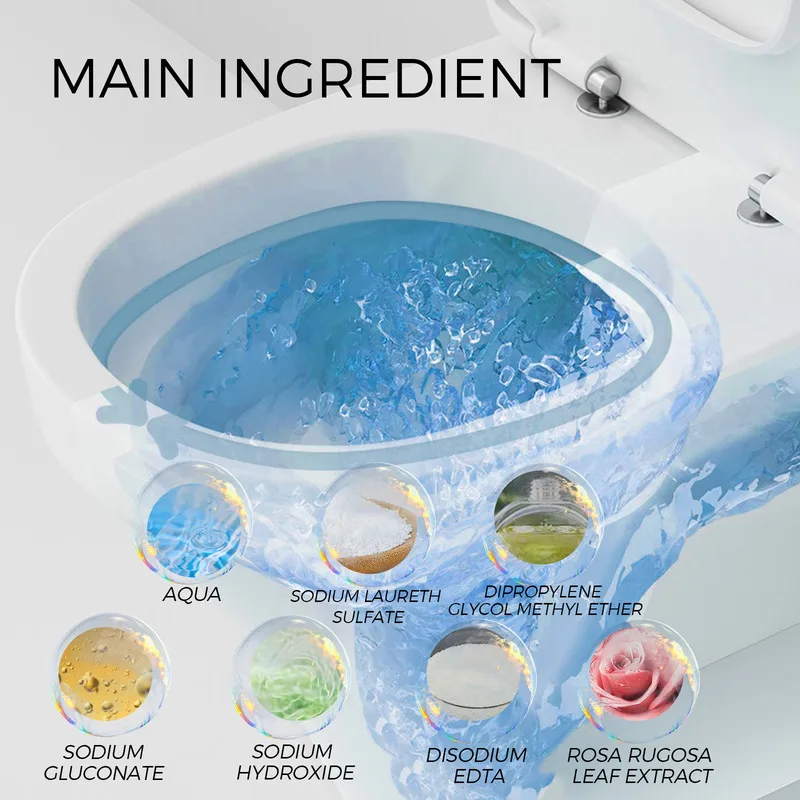 Detergente per WC rosa Deodorante per smacchiare il bagno domestico con fragranza a lunga durata Cura della toilette senza sforzo