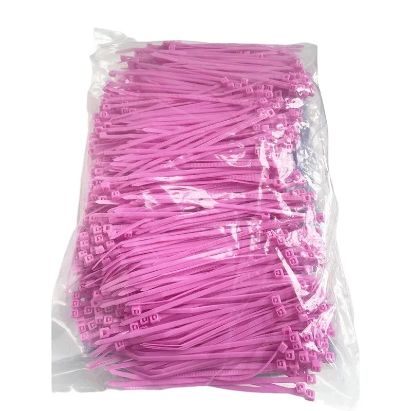 Cable Zip Ties,1000PCS Pink/Orange/Black/Grey/Purple Self-Locking Nylon Cable Cord Management ,Plastic Wire Ties for Home,Office