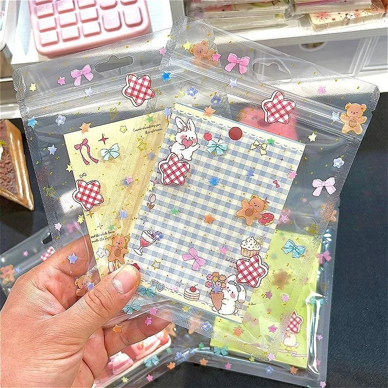 20/30/50PCS Cute Star Resealable Pouches Ins Korean Style, Large Gift Packing Bags for Photocard Stationery