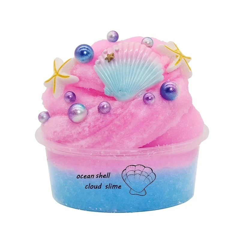 Crystal Mud DIY Sea Shells Slime Liuli Lake Gradual Transparent Mud, Poke Mud Decompression Toy Anti-stress Children's Toy