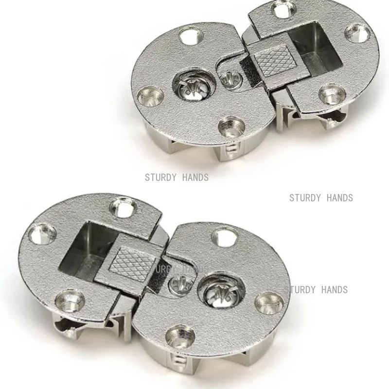 2PCS Zinc Alloy Concealed Hinge, Invisible Hidden Cabinet Door Hinge, Flap Table Folding Hinge Furniture Hardware Accessories