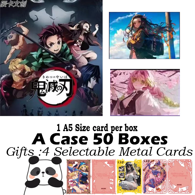 New CHENKA A5 Size Demon Slayer Card Nezuko Mitsuri Shinobu Hobby Doujin Anime Game Collection Board Kids Toys Birthday Gifts