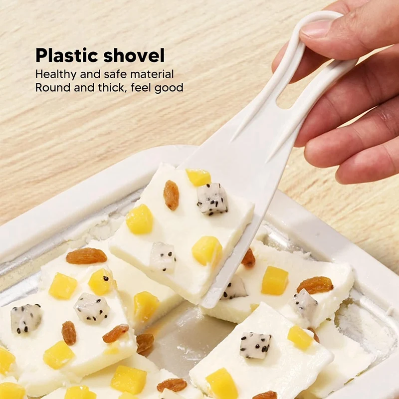 Stainless Steel Household Ice Cream Maker Plate Yogurt Fried Ice Tray DIY Mini Ice Tray