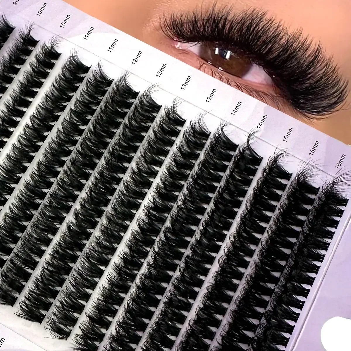 

14 Rows 5D Fluffy Cluster Lashes 60D/80D/100D Thick Eyelash D/DD Curl 9-16mm Mix Individual Lashes DIY Lash Extensions