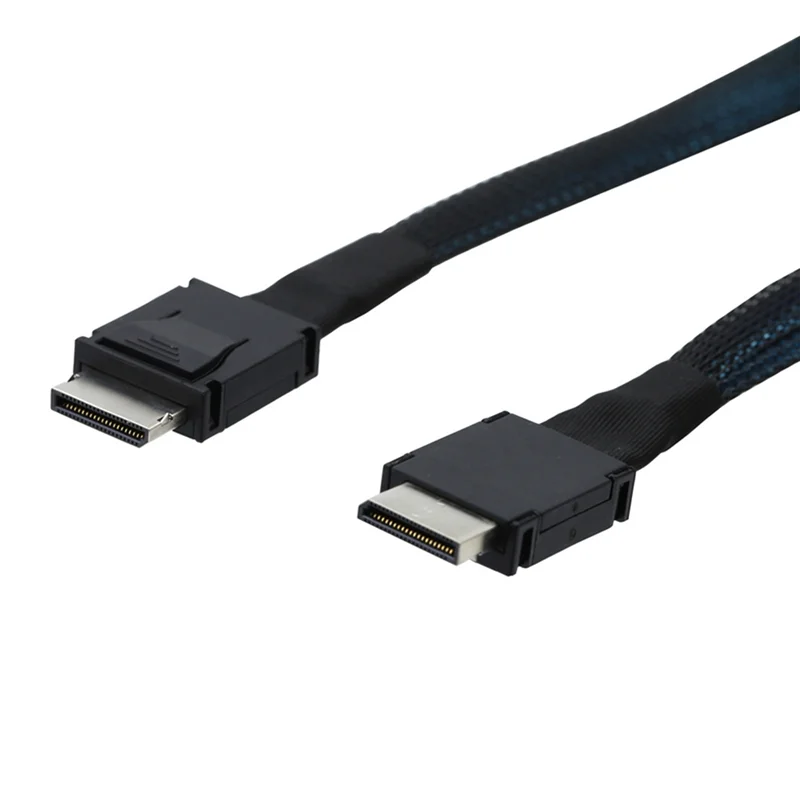 HJ-For Pcie Oculink SFF 8611 4I To Mini SAS SFF-8611 4I Server Super Speed Cable Data Extension Male To Male Data Transfer Cord
