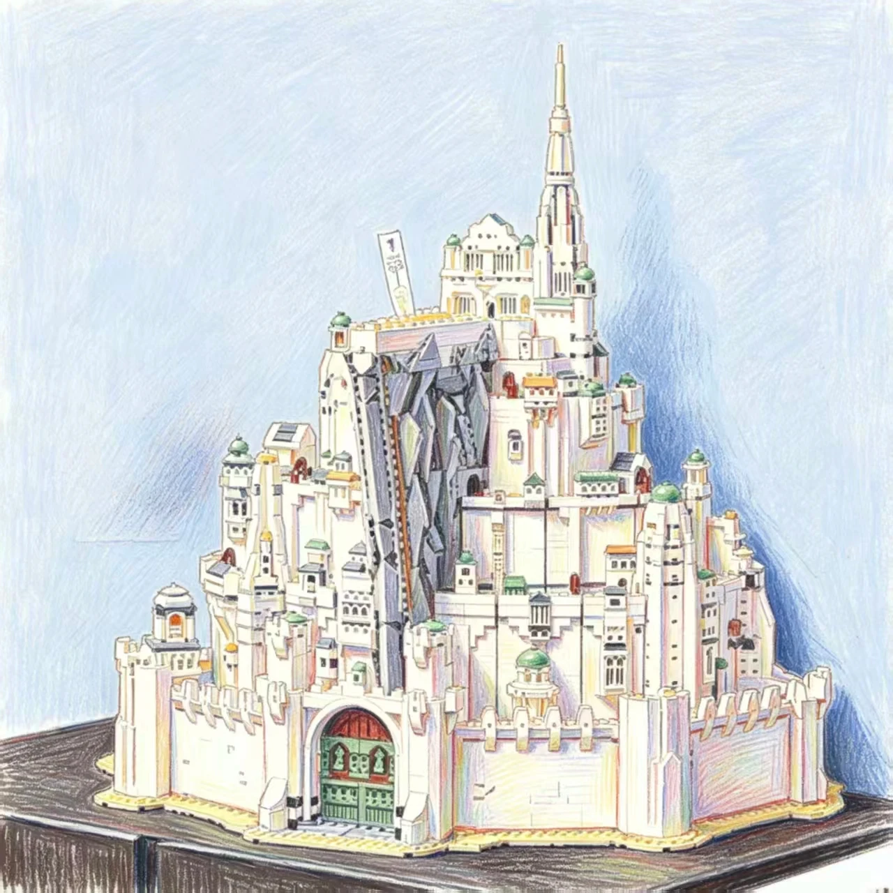 Hot-selling and discounted layered Baishan Fortress building block set, adult gift for birthdays and Christmas, 8278 pieces