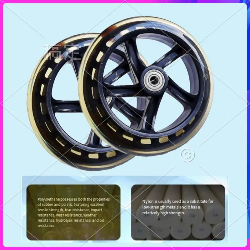 

AUU-2 шт., колесо для скутера, 145 мм x 30 мм, бесшумное колесо из искусственной кожи, роликовые коньки, тележка, тележка, запасные части для колес