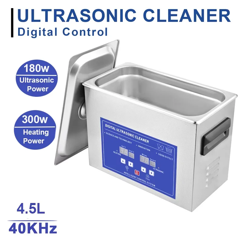 2L/3.2L/4.5L Digital Ultrasonic Cleaner with Heater Timer and Basket 304 Stainless Steel Jewelry Watch Glasses Brass Cleaning