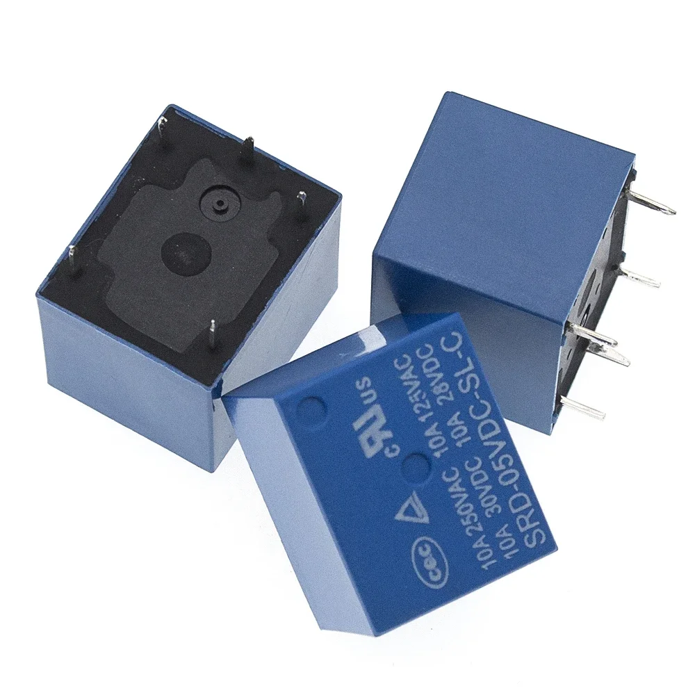 10PCS DC Power Relay T73 5V 12V 24V SRD-5VDC-SL-C SRD-12VDC-SL-C SRD-24VDC-SL-C 10A 250VAC 5PIN