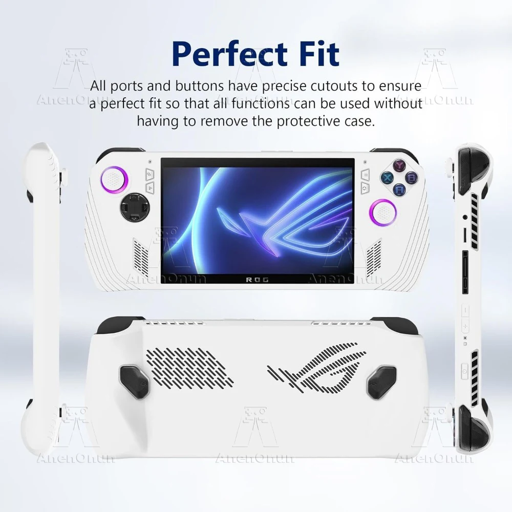 ROG Ally-funda protectora de ajuste completo, anticaída, antiarañazos, antideslizante, carcasa suave de silicona, tapa de agarre para pulgar, accesorios de cubierta de Joystick