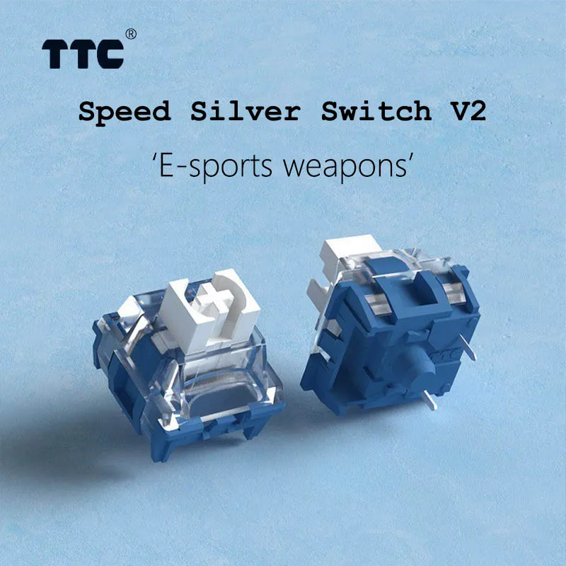 TTC سرعة الفضة V2 الخطي التبديل 40gf 5 دبوس HIFI الزناد السريع لوحة المفاتيح الميكانيكية التبديل الفضة تصفيح مقاومة للتآكل