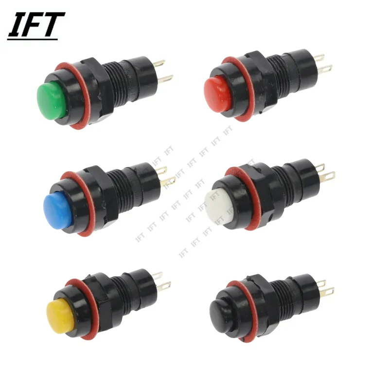 6PCS DS-213 10mm Round Miniature Push Button Switch DS-211 Momentary / Self Locking Round Button Switch Power Switch 3A 250VAC