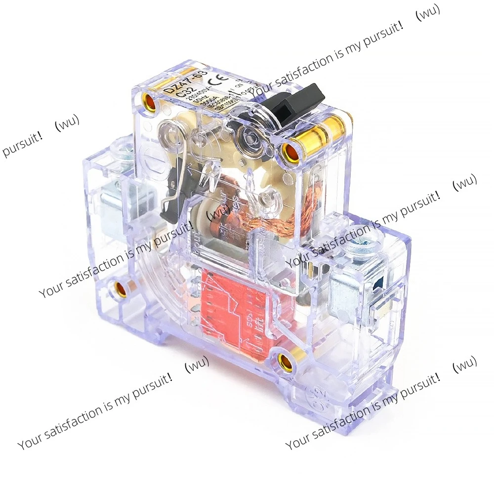Transparent Miniature Circuit Breaker Din Track Bracket 1P 16-63A, DZ47-63 for Home/Industrial Electrical Safety AC230/400V