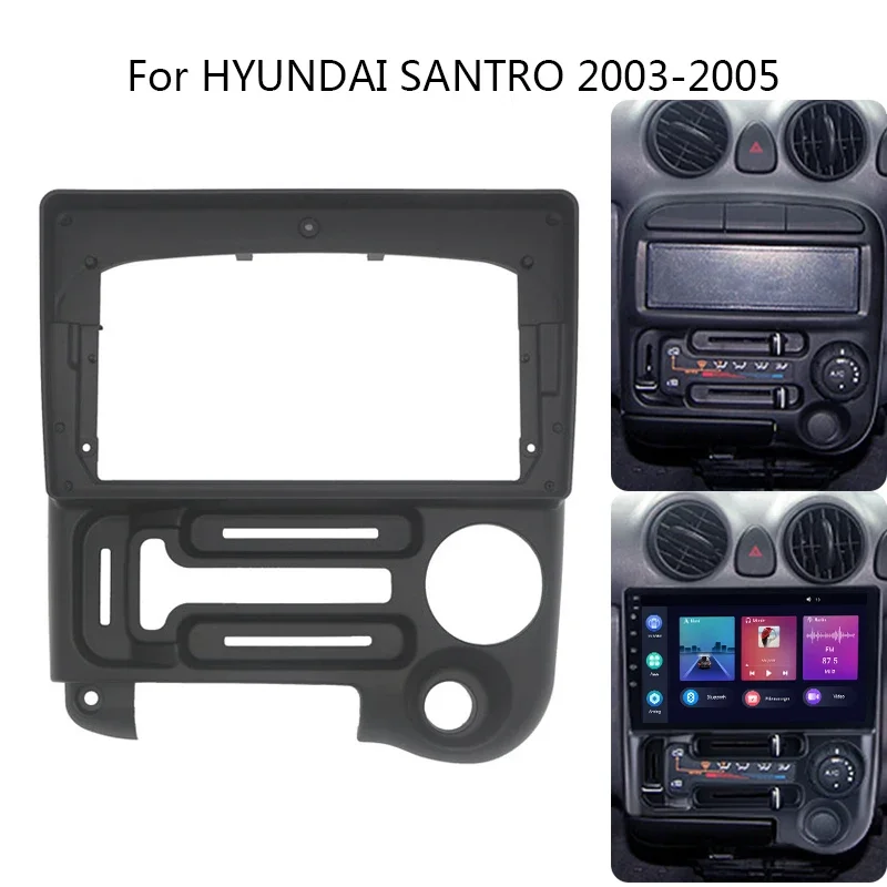 Car Radio Fascia For HYUNDAI SANTRO 2003 2004 2005 Auto Stereo Install Dash Panel Mount Bezel Faceplate Frame Kit Cable Adapter