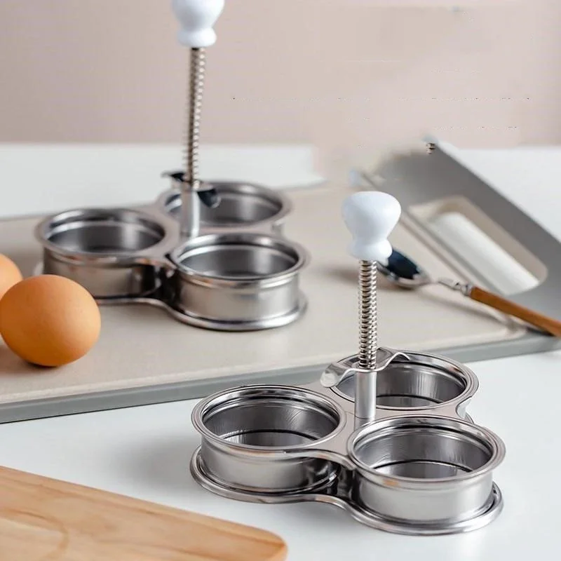 Stainless Steel Poached Egg Maker Egg Pan Cooker Poacher Non-Stick Eggs Cup Steaming Cooking Tool Kitchen Gadgets New