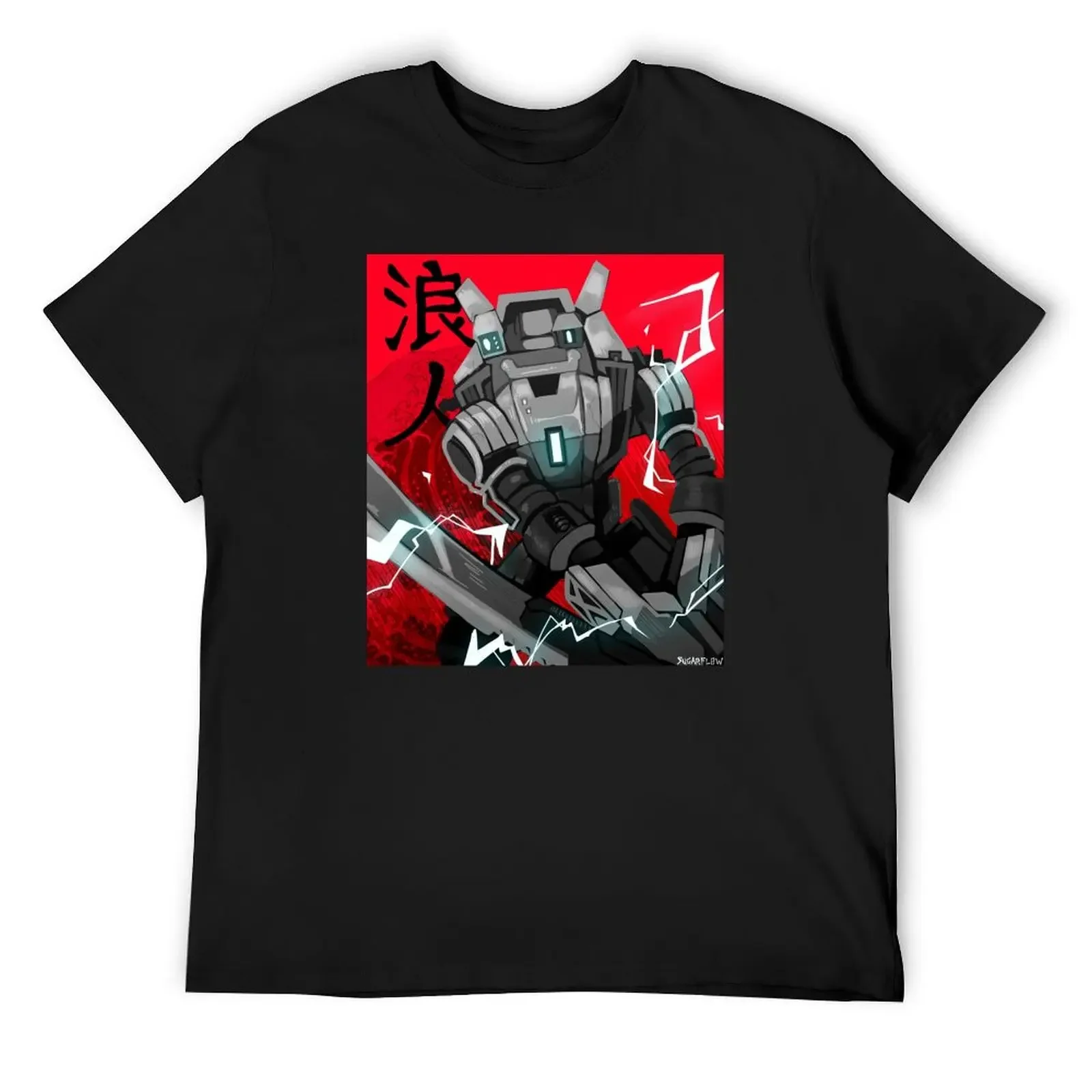 

ronin print T-Shirt blue archive oversized graphic tee mens graphic t-shirts big and tall