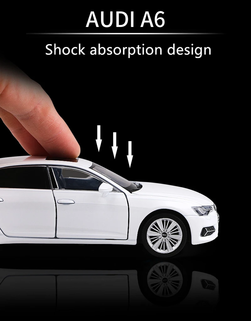 1:32 AUDI A6 Alloy Car Model Diecast & Toy Vehicles Metal Car Model High Simulation Sound and Light Collection Children Toy Gift