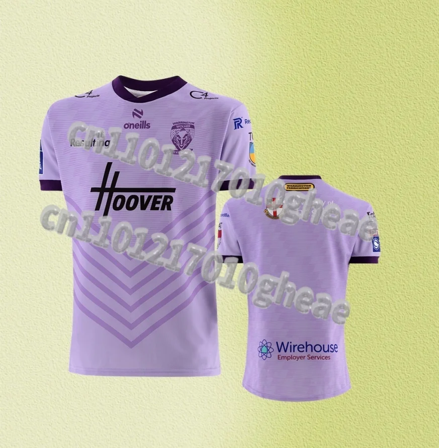 

Новинка 2025 года, спортивная одежда Warrington Wolves для мужчин и женщин, английская модная свободная дышащая быстросохнущая футболка для регби с короткими рукавами