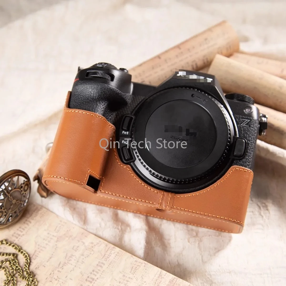 Vintage echtes Leder Kameratasche Tasche schützen Fall Abdeckung Basis Hals Gürtel Schultergurt für Nikon Z63 Z6iii Z6-III Zubehör