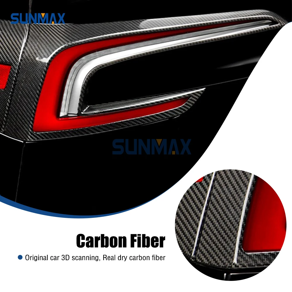 مزورة ألياف الكربون الخلفي الضوء الخلفي الديكور الذيل ضوء غطاء إطاري الكسوة الخارجية للسيارة Te sla نموذج 3 هايلاند 2023 2024 #4