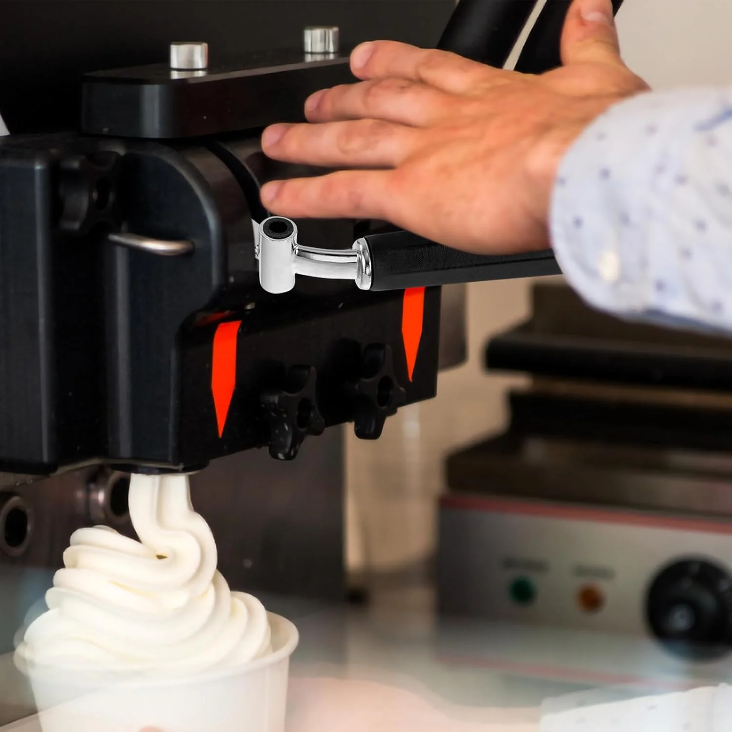 Ice Cream Machine Part, Stainless Steel Ice Cream Machine Lever Machine Handles Component Ice Cream Machine Supplies Accessories