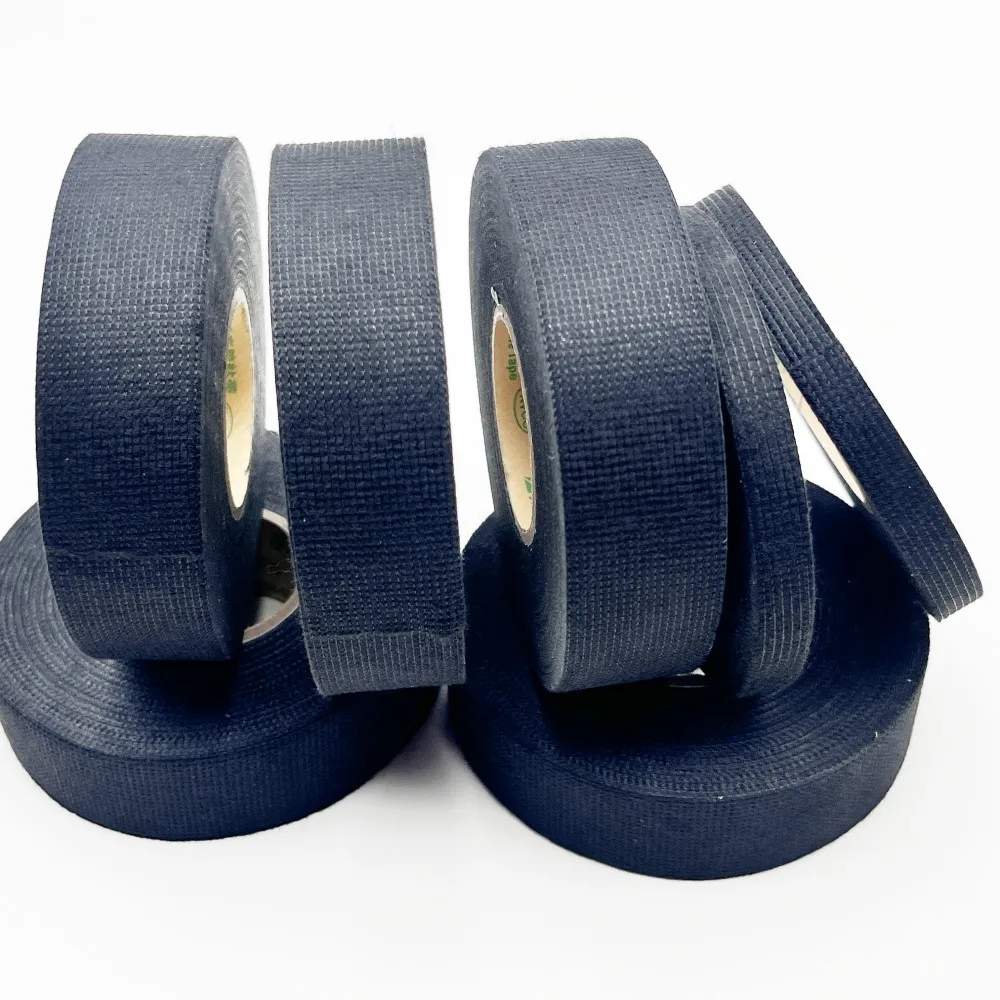 High Temperature Self Adhesive Fabric Tape Auto Wiring Harness Insulation Tape 9/19/25/32mm x 15M Electrical Insulation Tape