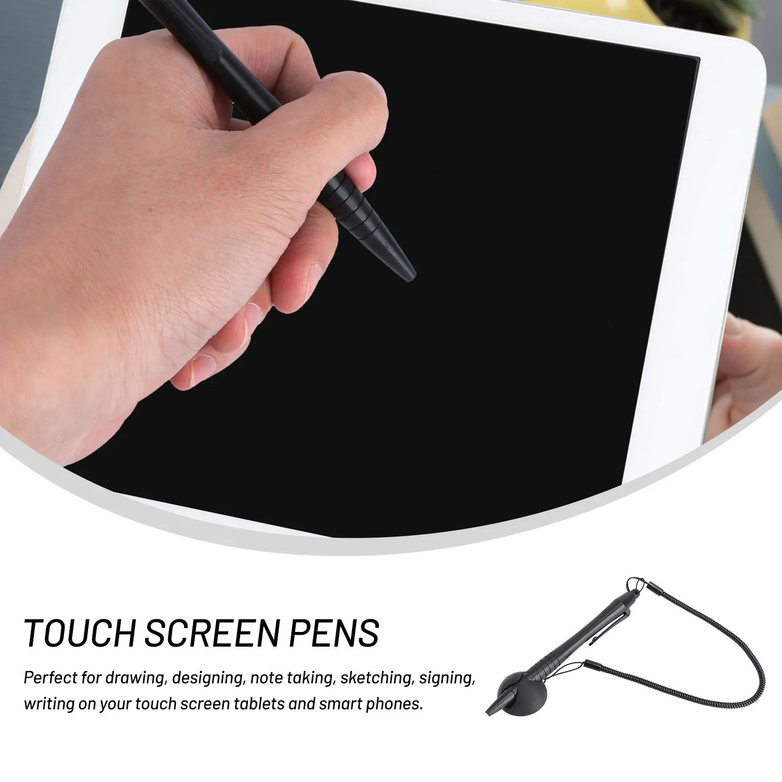 

Стилус для сенсорного экрана сопротивления, черный тонкий наконечник из волокна, прочный материал премиум-класса для автомобильных сенсорных устройств, смартфонов