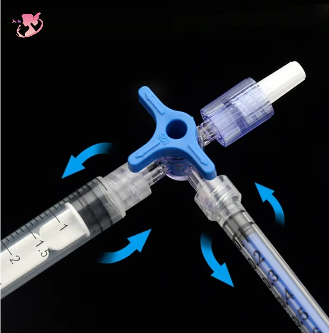 Medical three-way two-way disposable dispenser needle tube syringe adapter plug valve infusion tube medicine mixing device