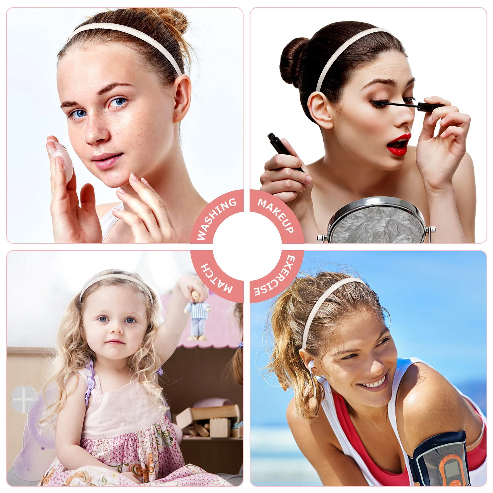 

12pcs Plain Plastic Headbands For Women Diy Hair Hoops Accessories Wide Fit No Slip Party Wedding Festival Daily Use Diy