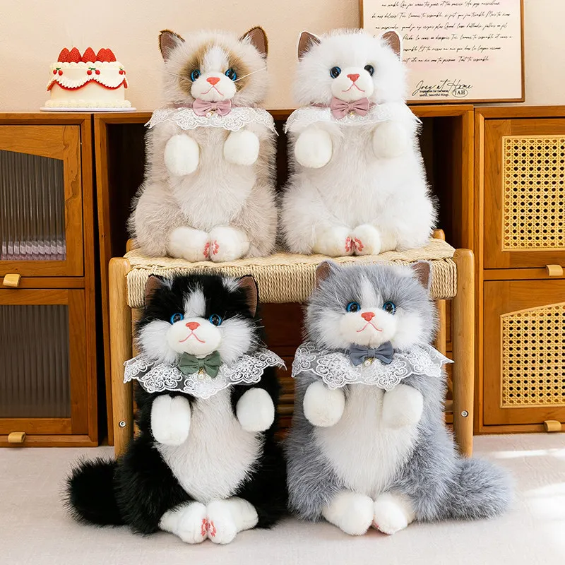 

Cute Realistic Ragdoll Cat Backpack Plush, Girly Kitten Doll, Holiday Souvenir & Gift