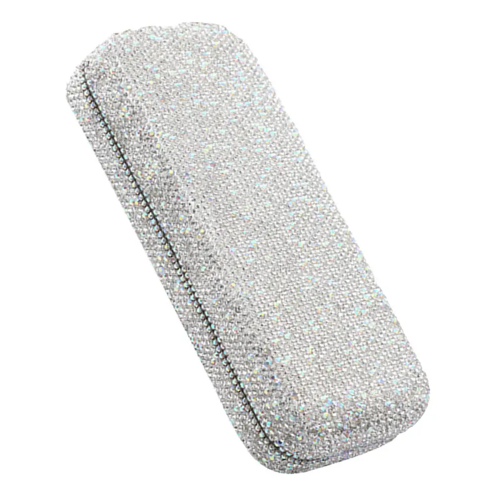 Eyeglass Cases for Car Rhinestone Detail Hard Shell Case for Women Sunglasses Reading Glasses Travel Friendly Sturdy Compact