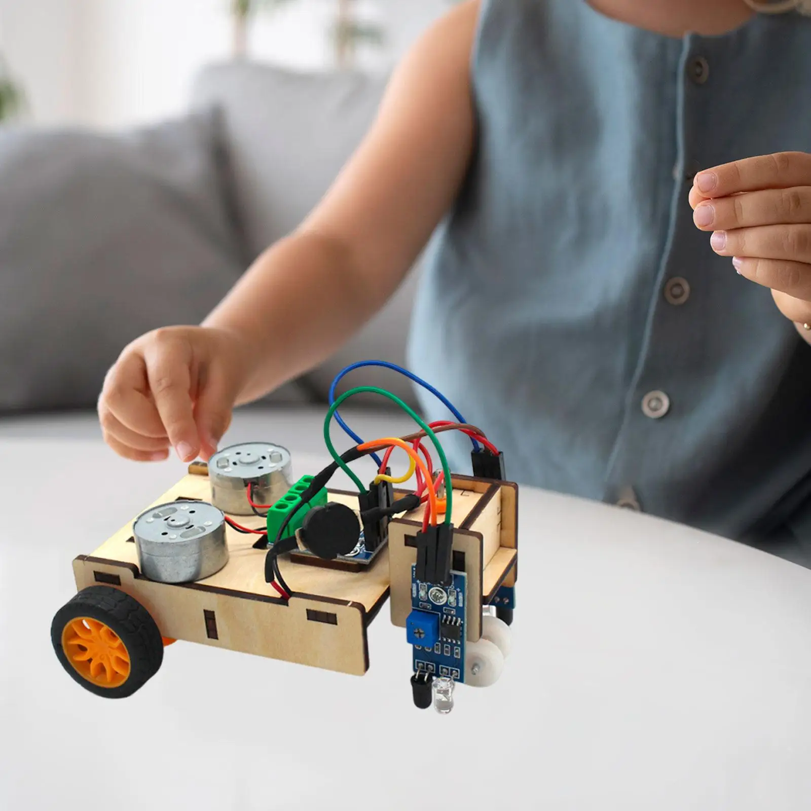 DIY Line Tracking Robot Car Kit Science Experiment Project for Classroom Learning Professional Intelligent Educational Toy