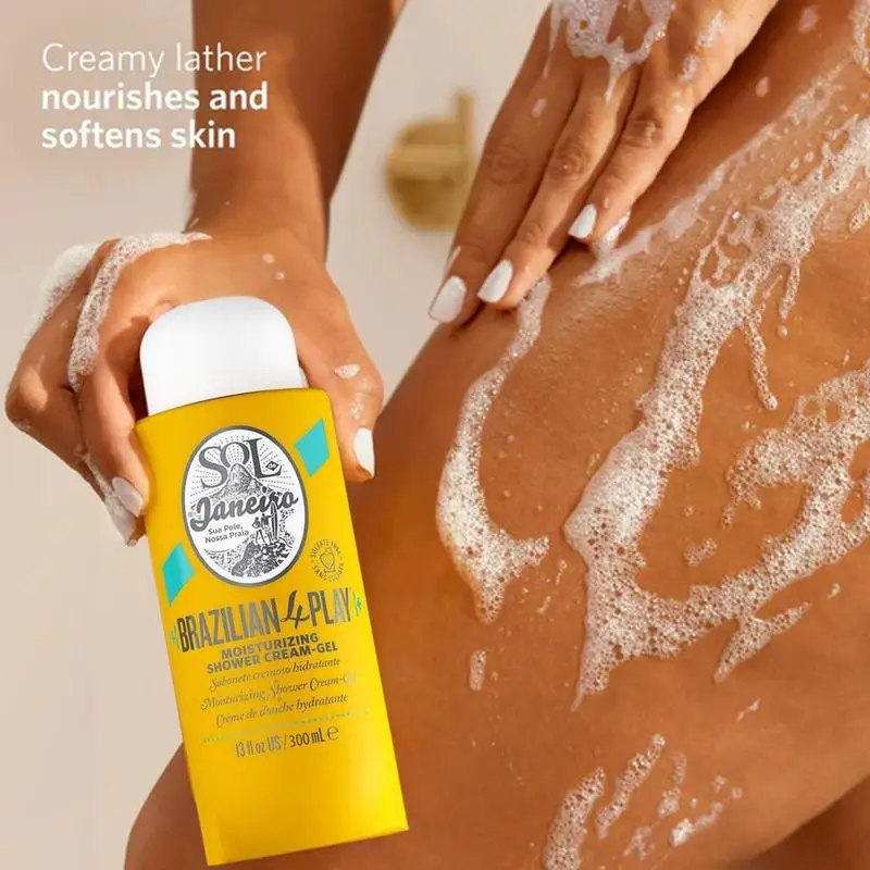 385ml Brazilian Moisturising Shower Gel Gentle Exfoliation Body Wash Shower Bath Cream Soothing Luxury Bath Hydrating Cleanser