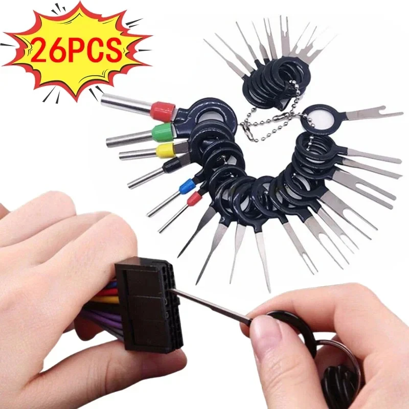 

Car Terminal Removal Kit Wire Crimp Connector Pin Extractor Puller Terminal Repair Professional Car Disassembly Tool Accessories
