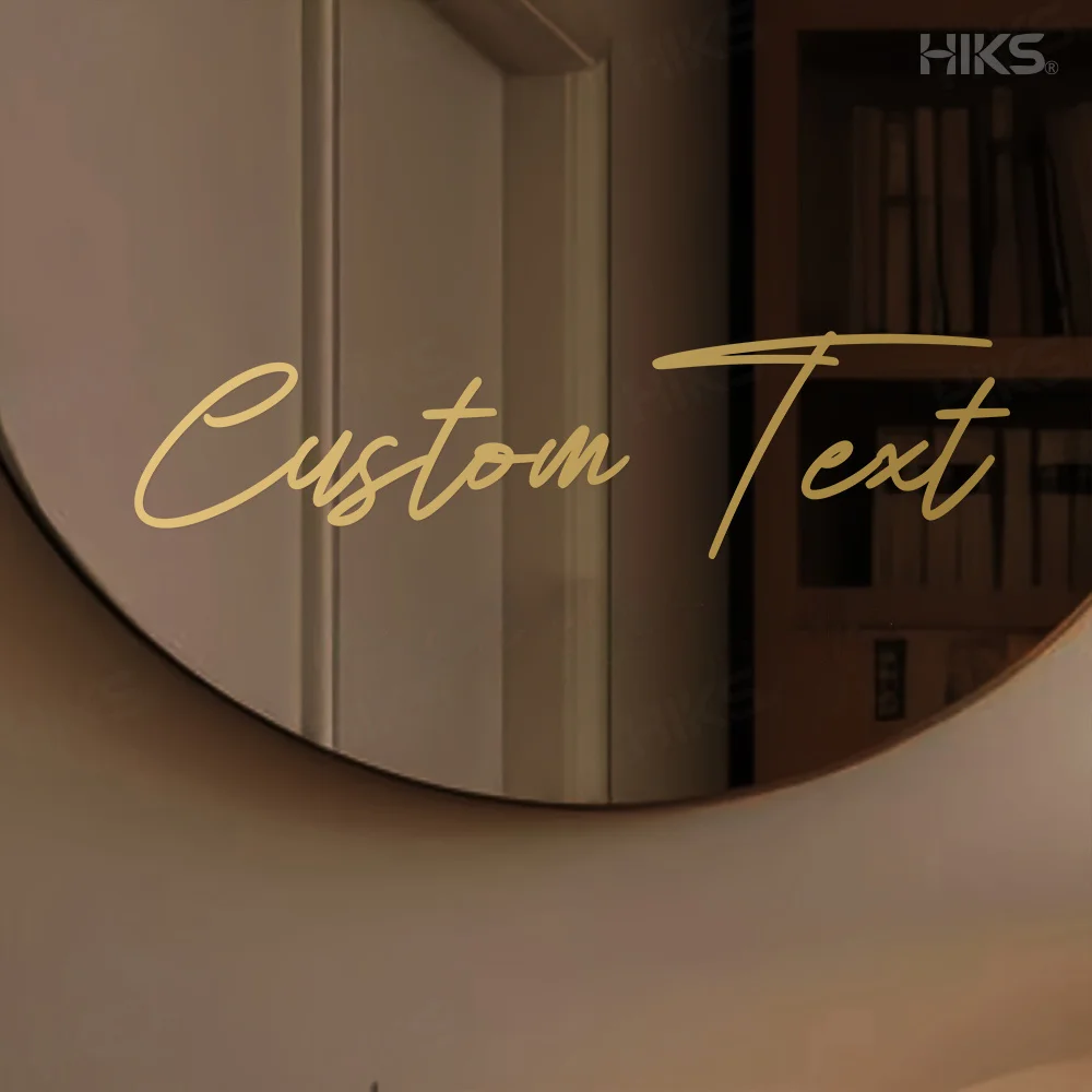 1PC Mirror Stickers Custom Quote Text Vinyl Decal Bedroom Vanity Mirror Decoration Removable Anti-fade Self Adhesive Sticker