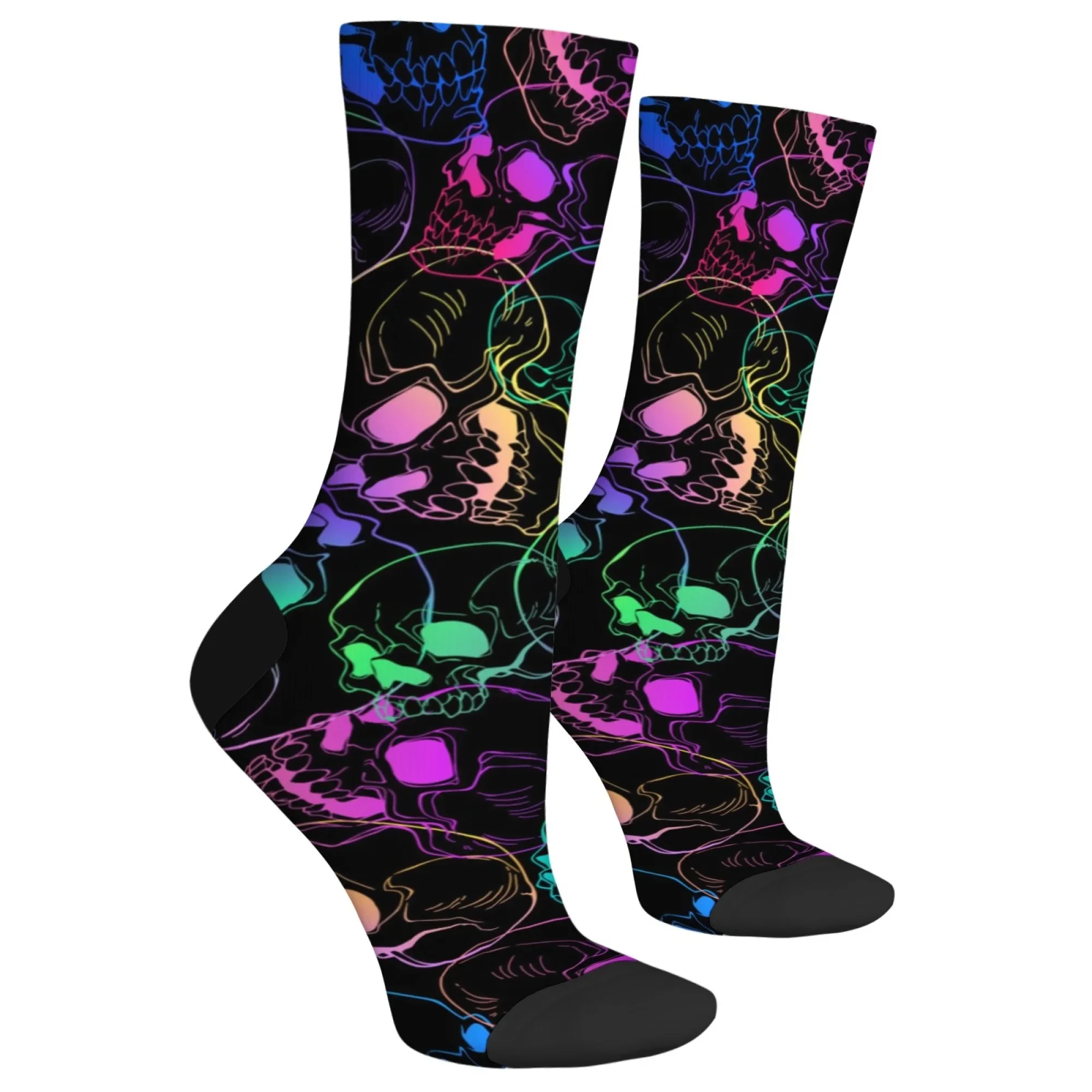Gradient Art Skull Fashion Socks Skin-friendly Non-slip Breathable Socks Unisex Street Retro Hip-hop Socks Casual Party Gifts