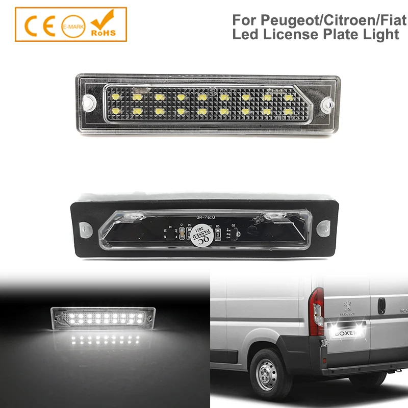 

Car LED License Plate Light For Fiat Ducato Auto Number Plate Lamp For Peugeot Boxer Manager Citroen Jumper Realay Fiat Ducato