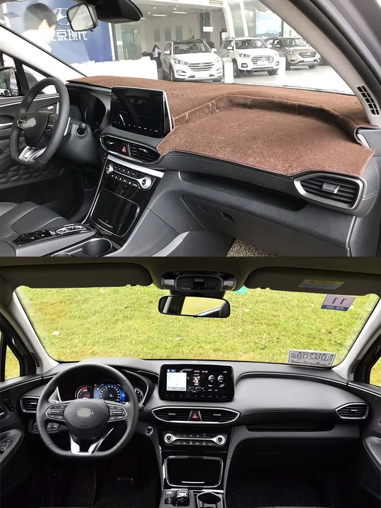 For 2019-22 Hyundai Santa Fe Mk4 TM Car-Styling Dashmat Dashboard Cover Instrument Panel Insulation Protective Pad Ornaments